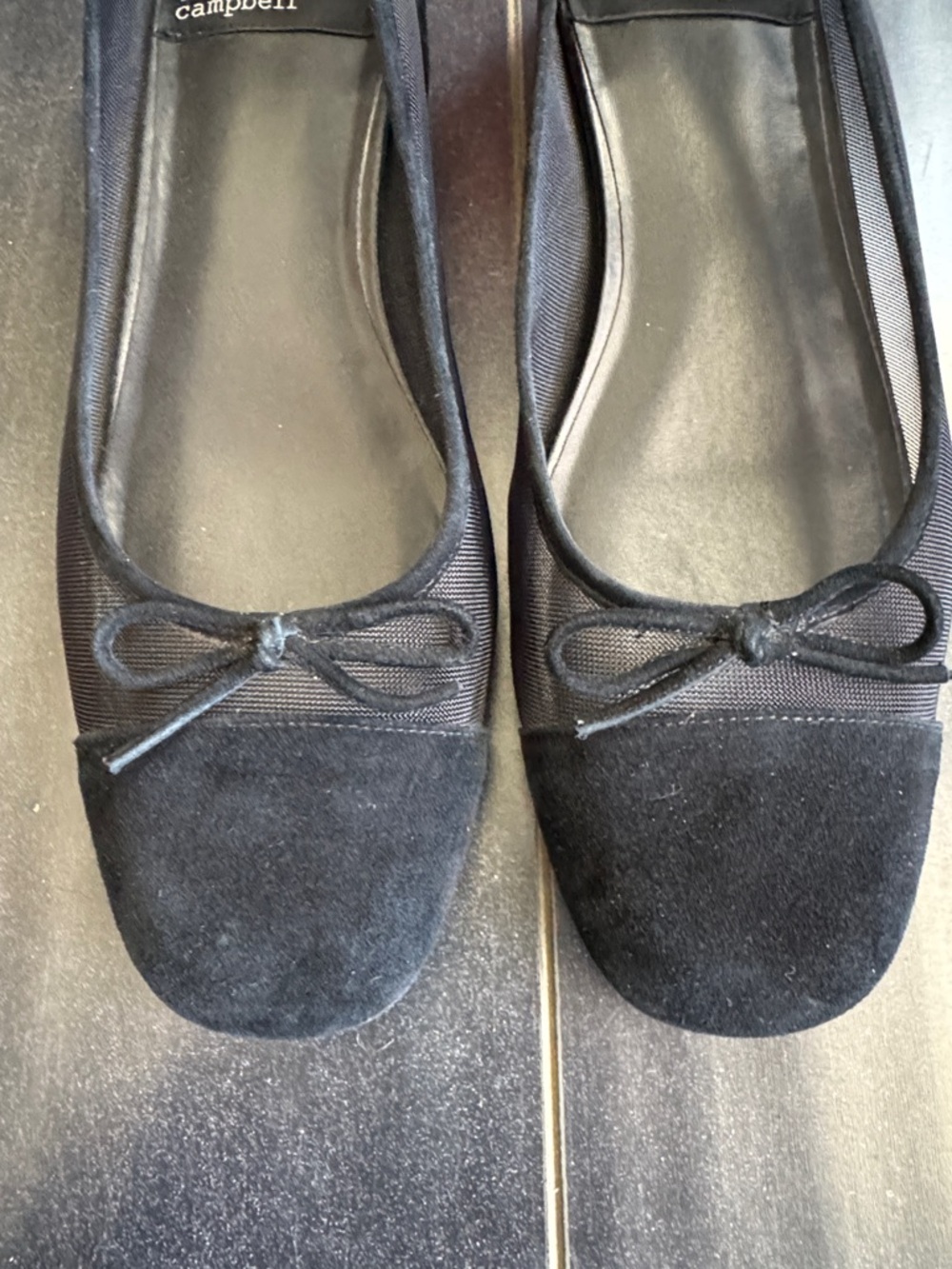 Jeffrey Campbell Mesh Black Suede-Trim Ballet with Bow size 8 - Picture 3 of 9